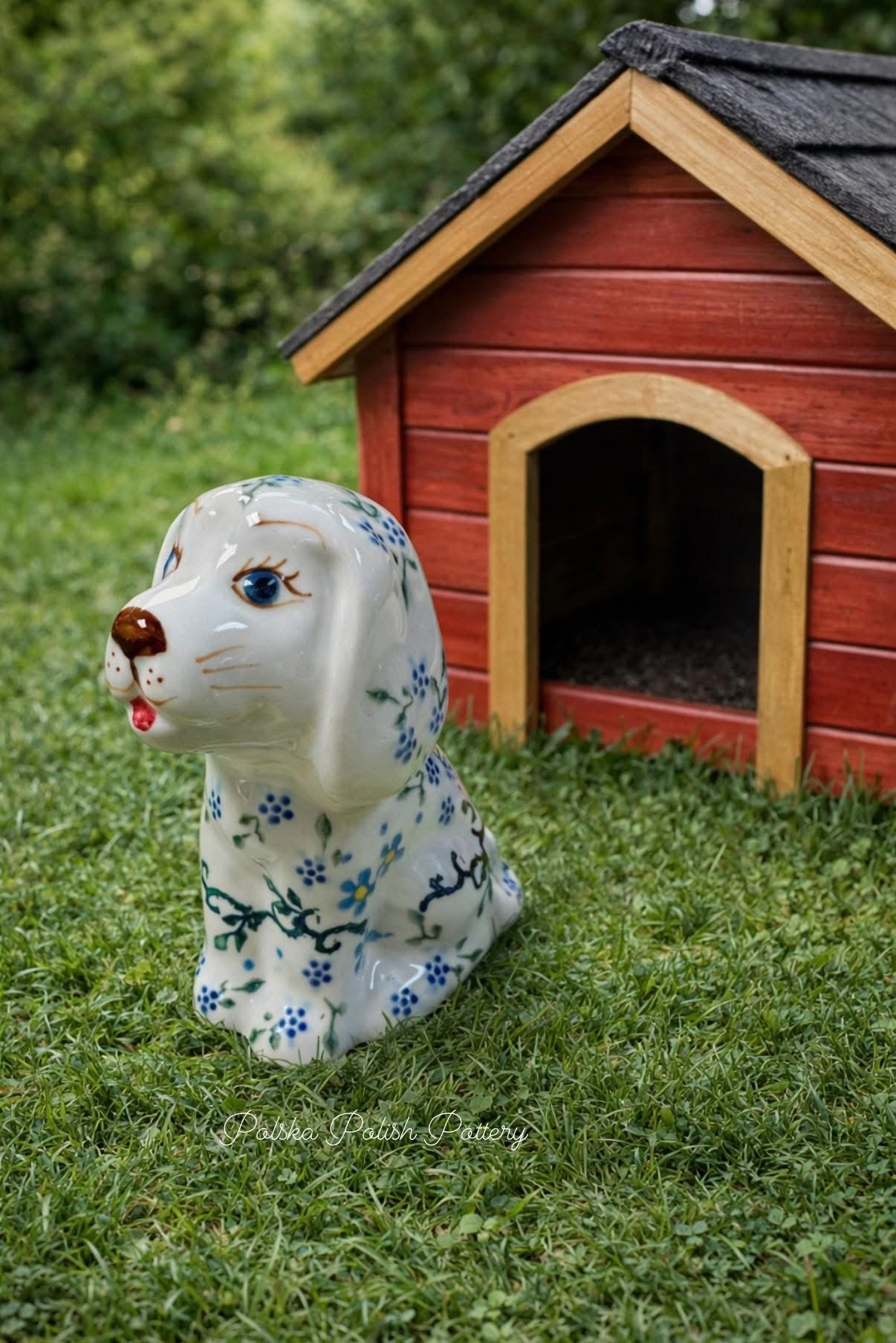 Polish Pottery Unikat Vena Dog Figurine