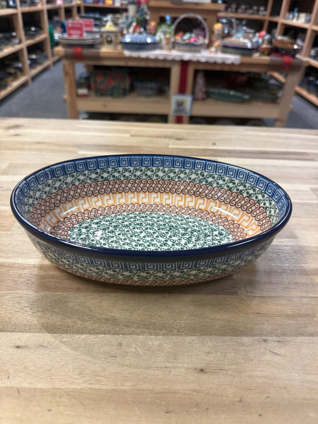 Polish Pottery Oval Baker - Traditional Multi