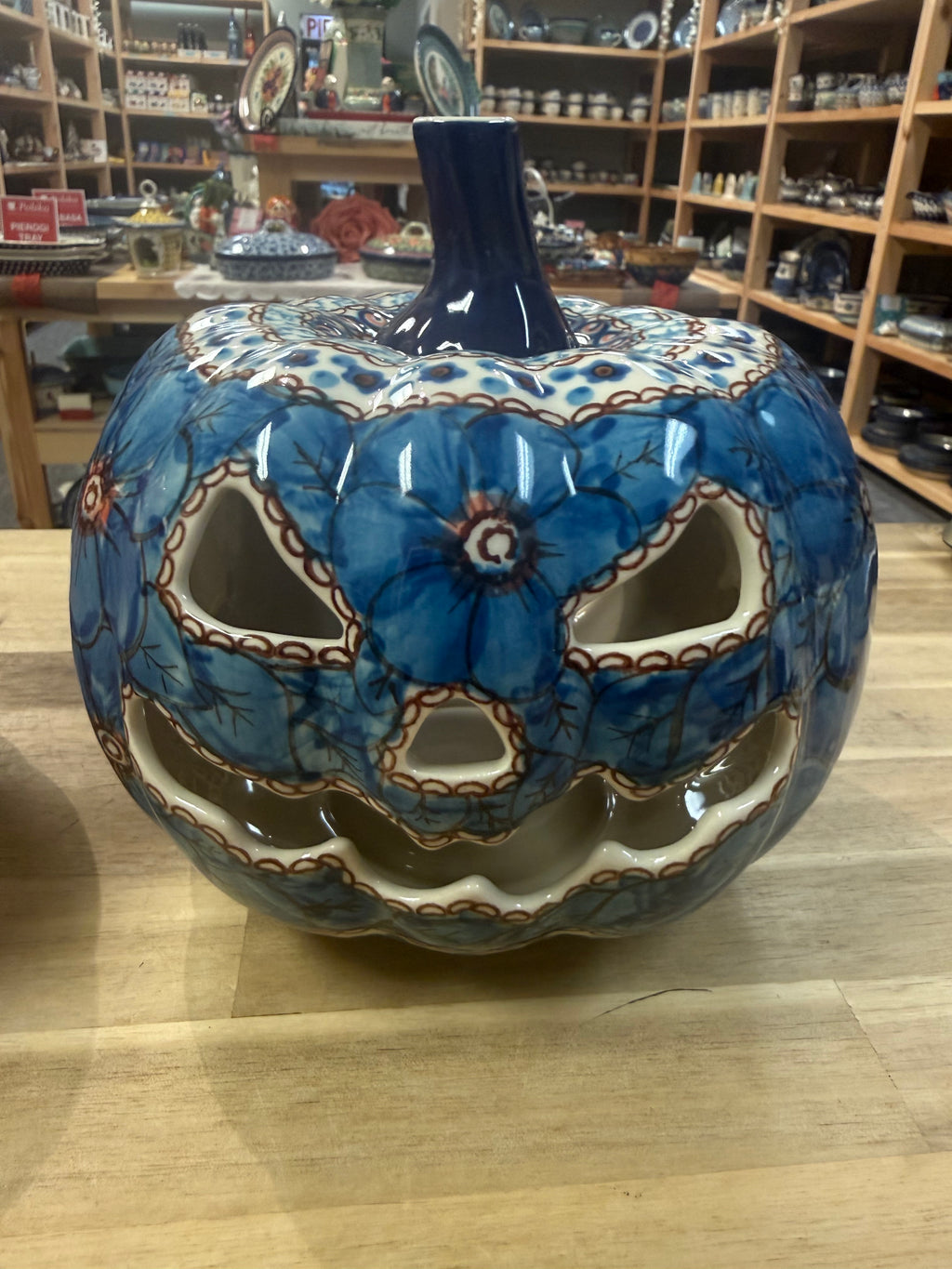 Polish Pottery Pumpkin - Unikat 408C