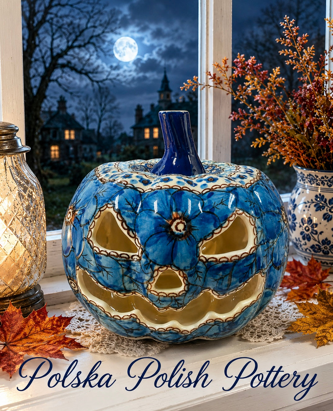 Polish Pottery Pumpkin - Unikat 408C