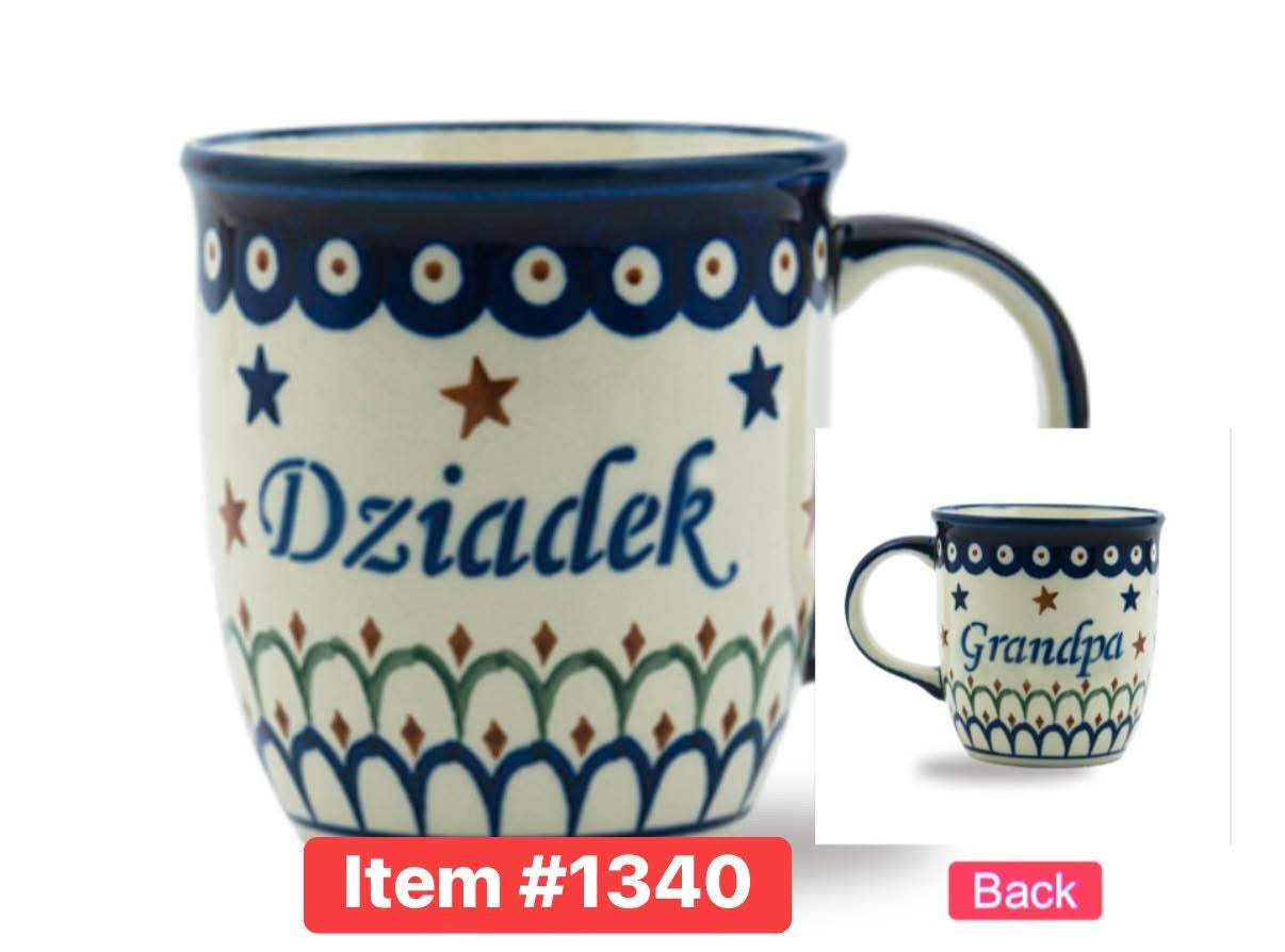 Polish Pottery Dziadek/Grandpa Mug