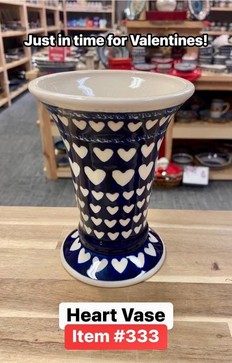 Polish Pottery Heart Vase
