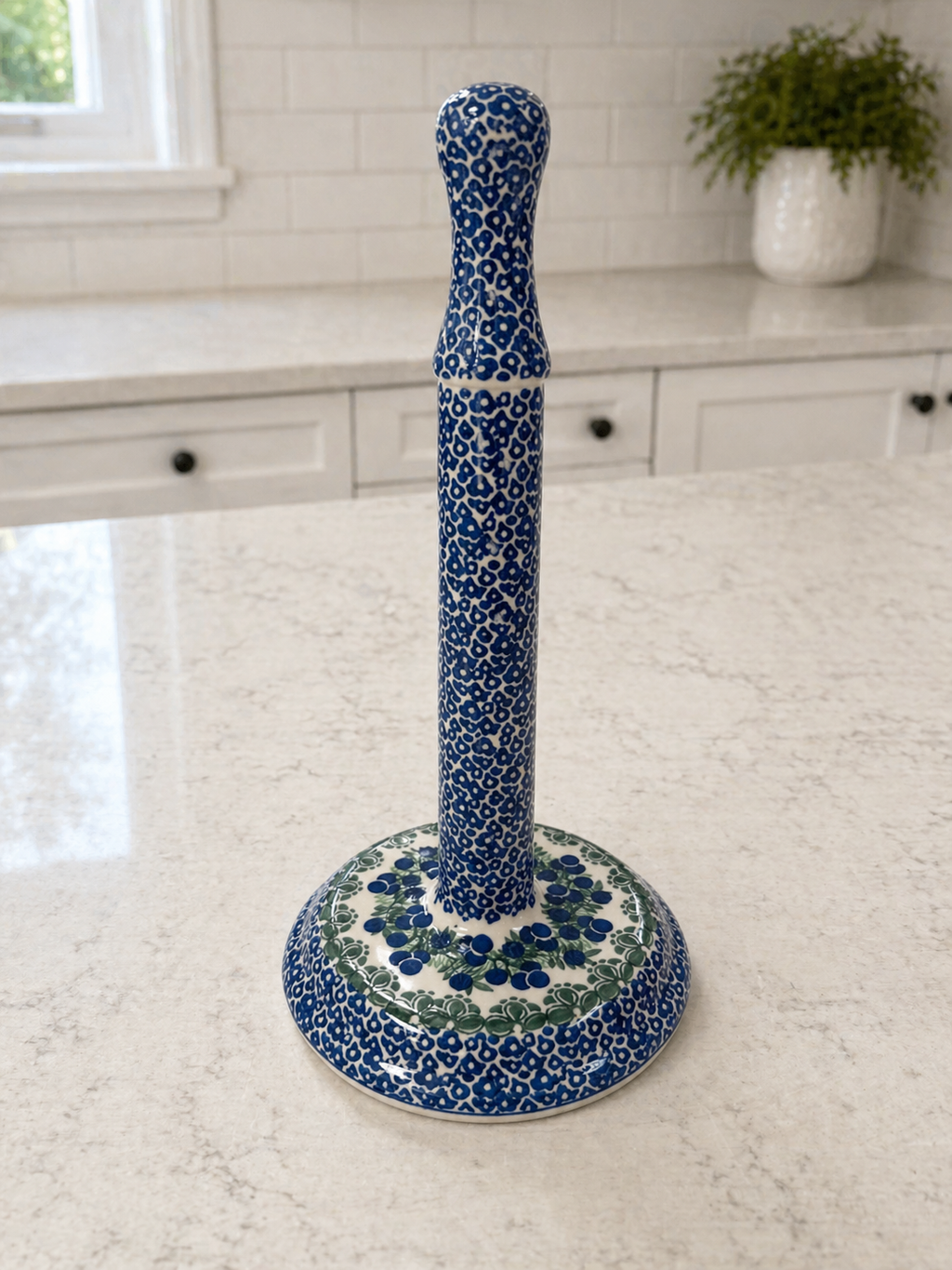 Polish Pottery Traditional(Blueberries) Paper Towel Holder