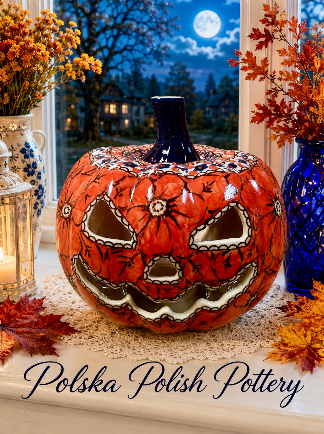 Polish Pottery Pumpkin - Unikat 408E