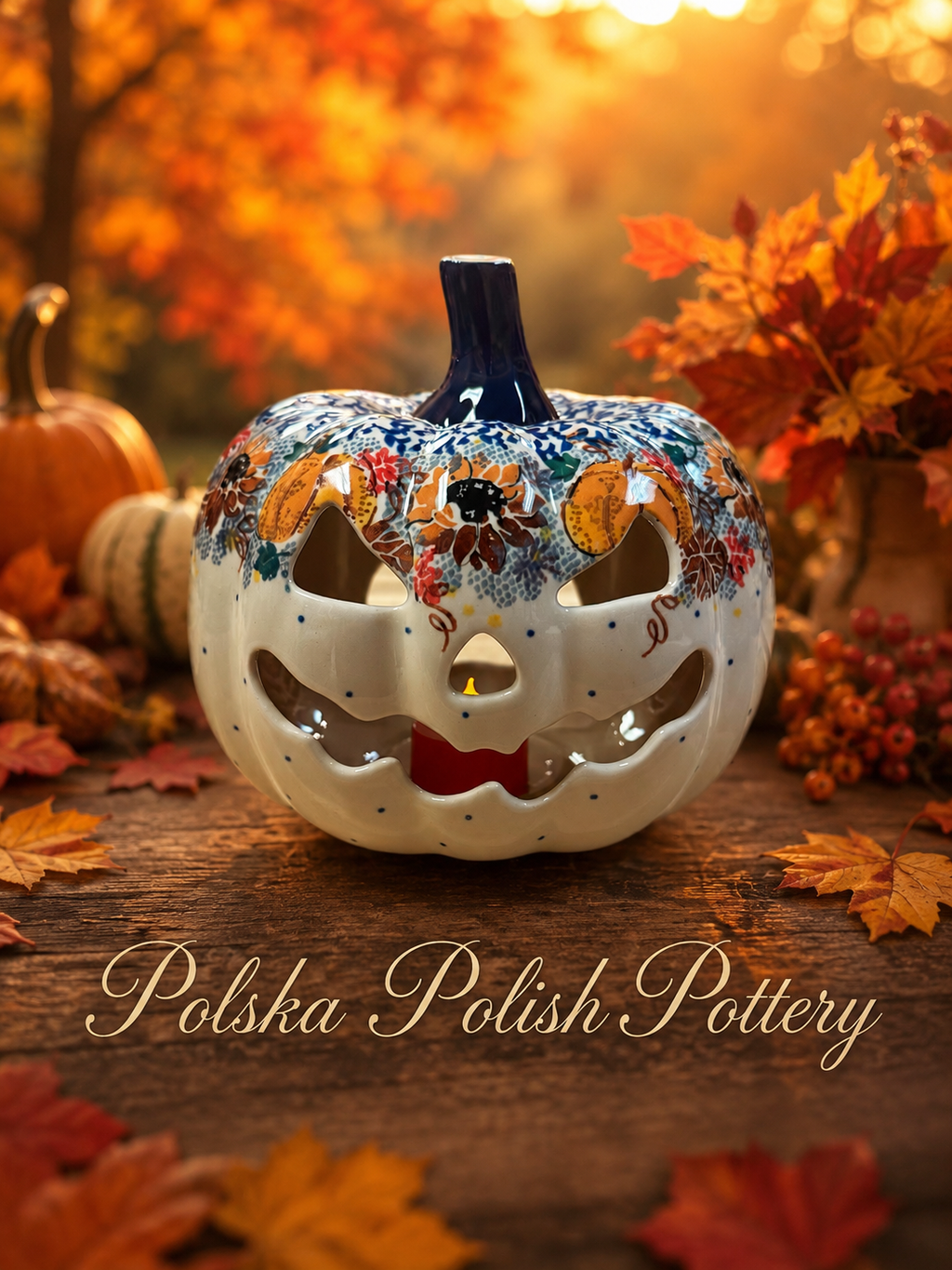 Polish Pottery Pumpkin - Unikat 4741 Harvest