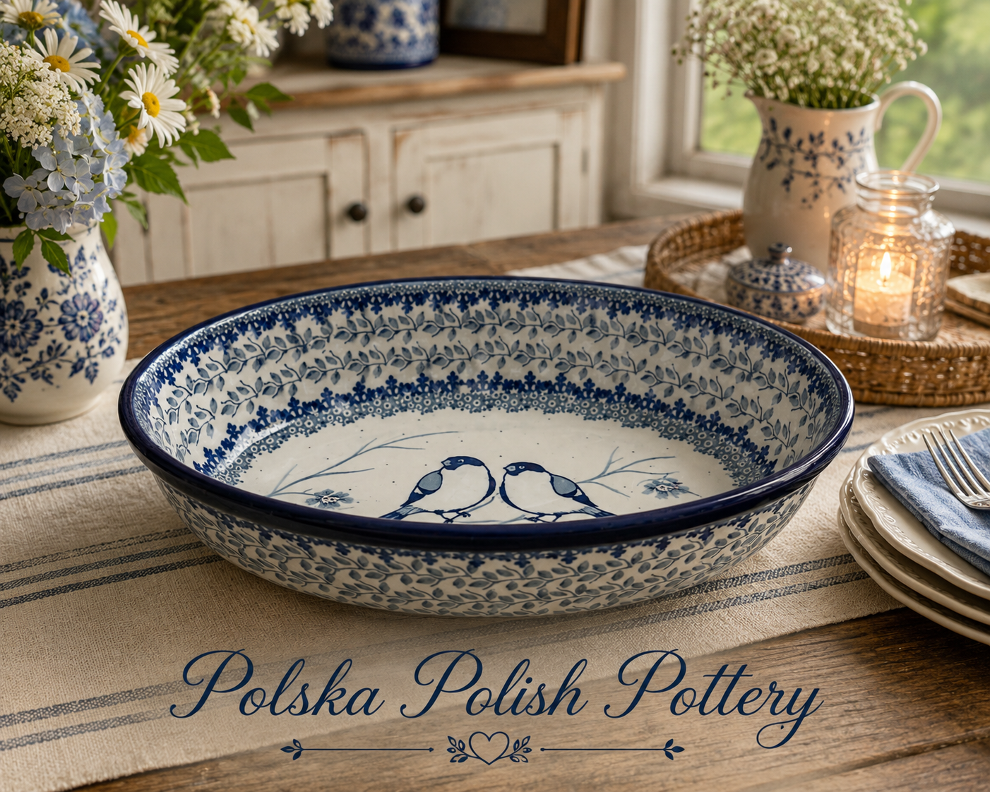 Polish Pottery Oval Baker - Unikat 4830