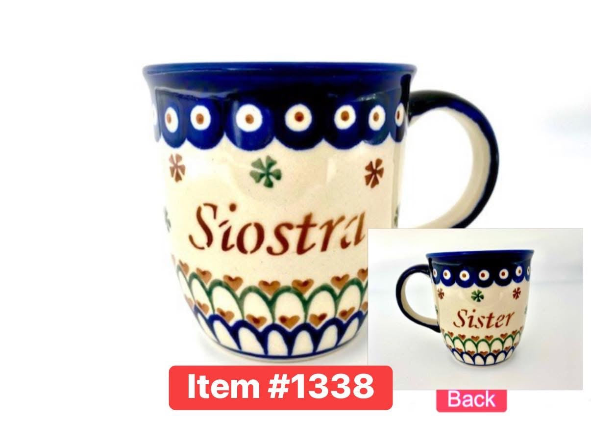 Polish Pottery Siostra/Sister Mug