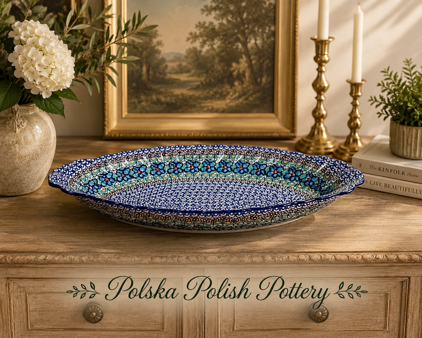 Polish Pottery Sculpted Serving Dish - Unikat 151