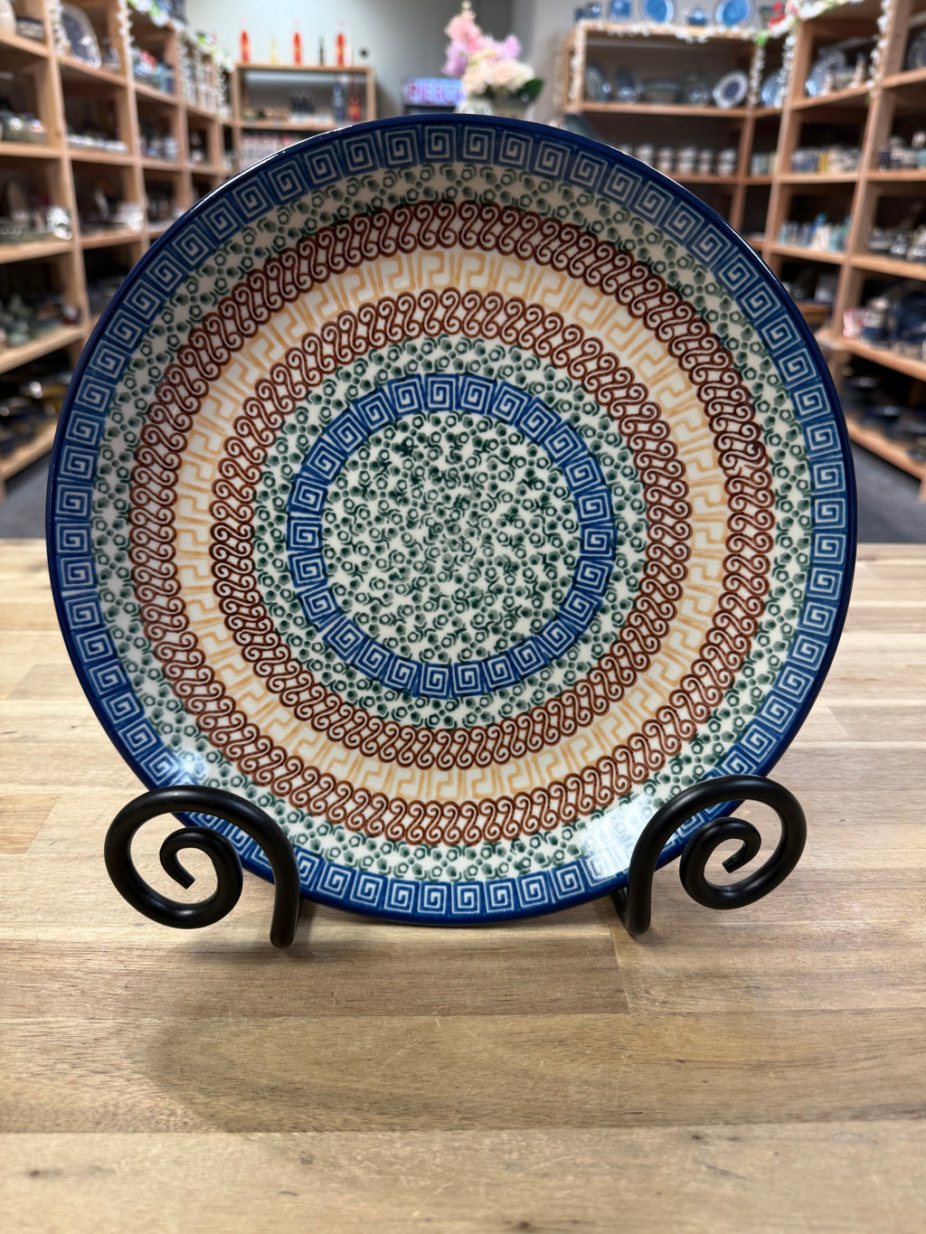 Polish Pottery Dinner Plate - Traditional Multi