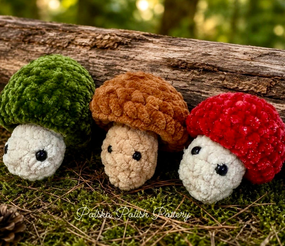 Popping Polish Mushrooms - Hand Crocheted