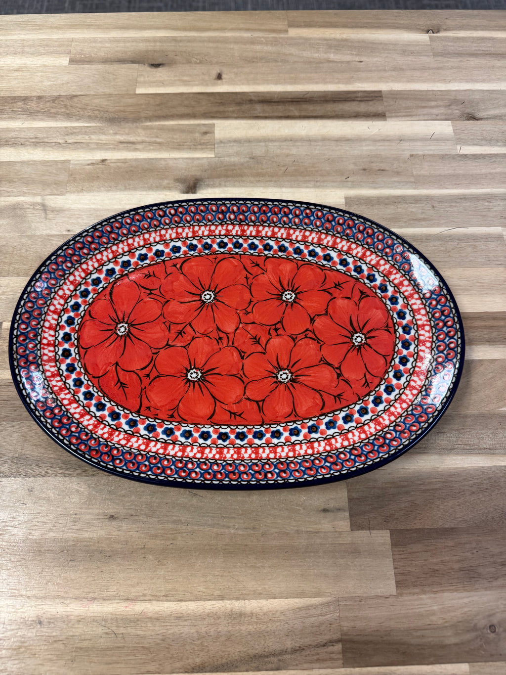 Polish Pottery Oval Platter - Unikat 408E