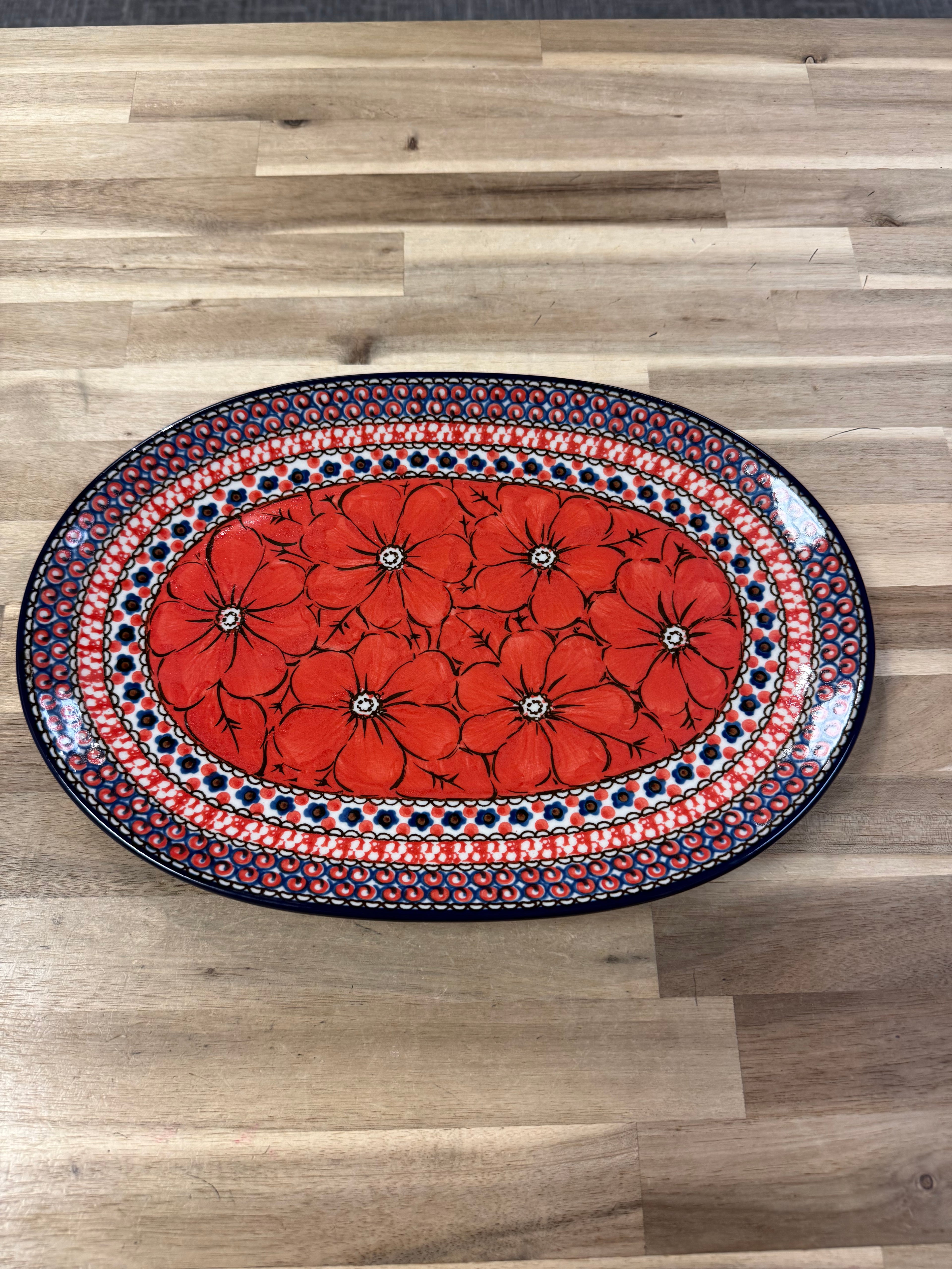 Polish Pottery Oval Platter - Unikat 408E
