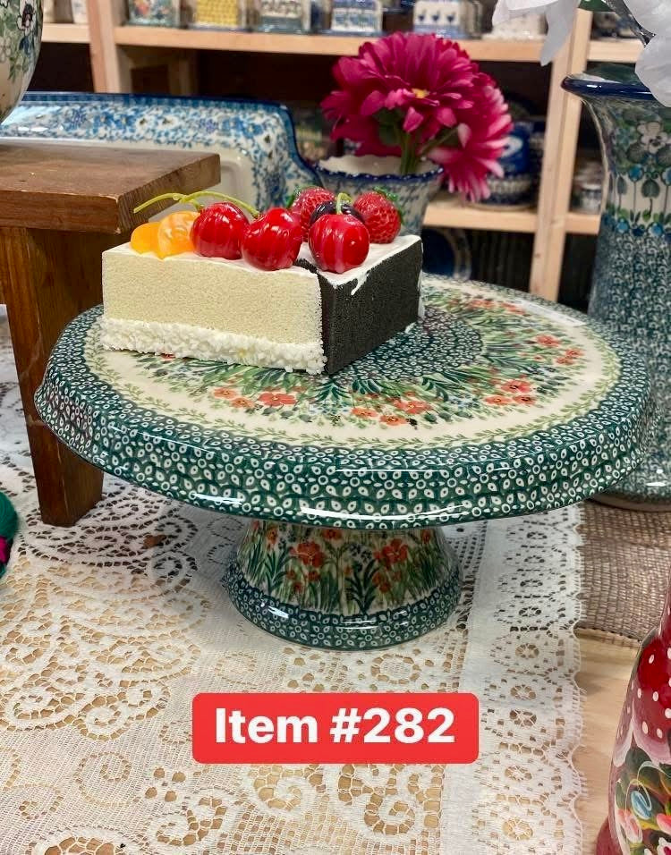 Polish Pottery Unikat 4335 Lg Cake Plate