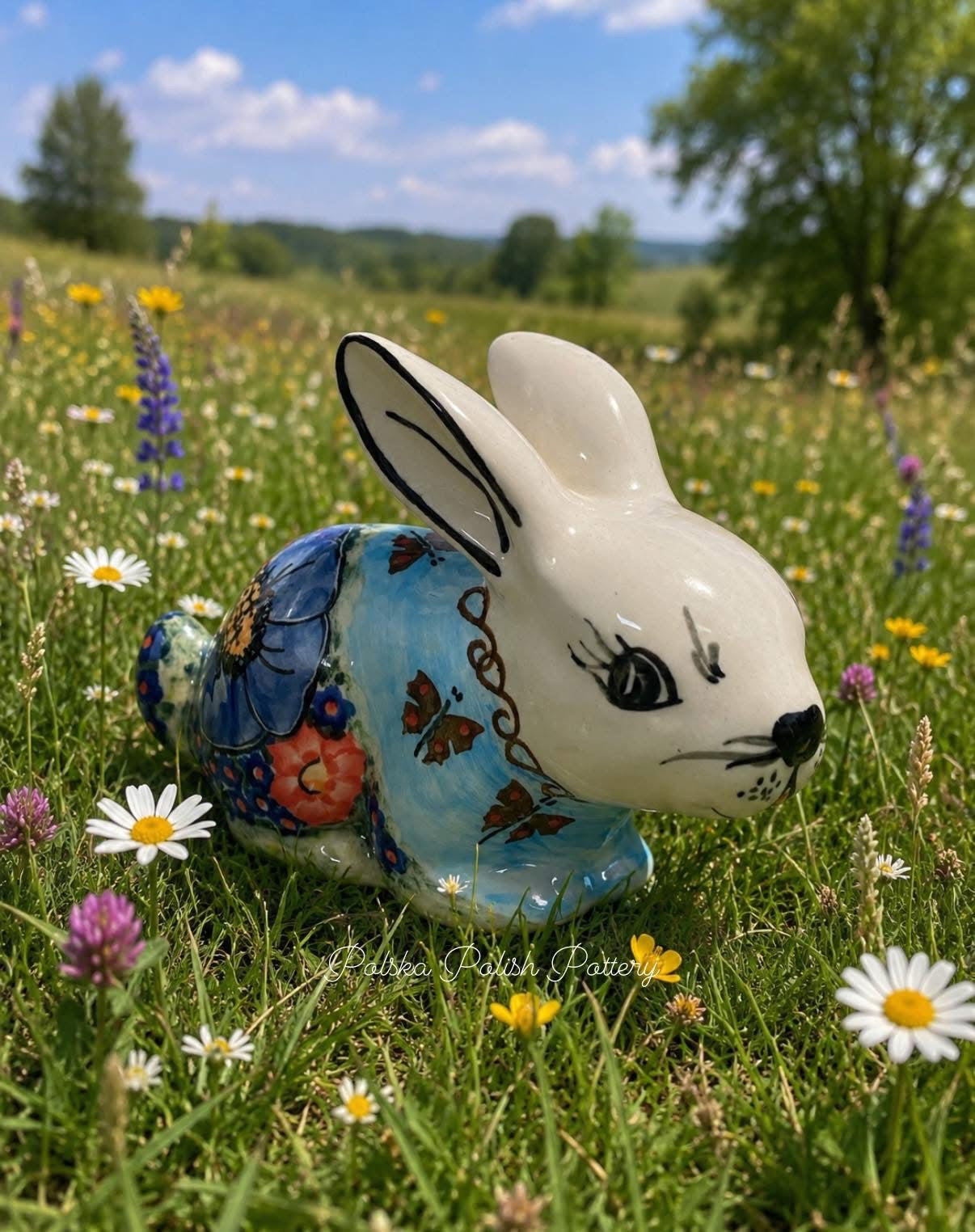 Polish Pottery Unikat CerRaf Sitting Bunny