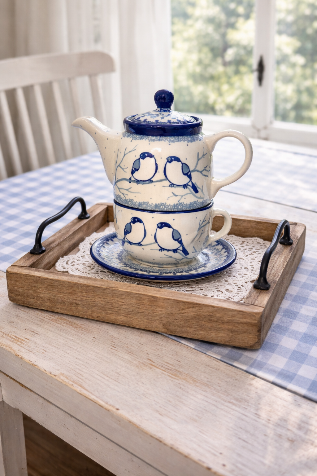Polish Pottery Tea For One - Unikat 4830