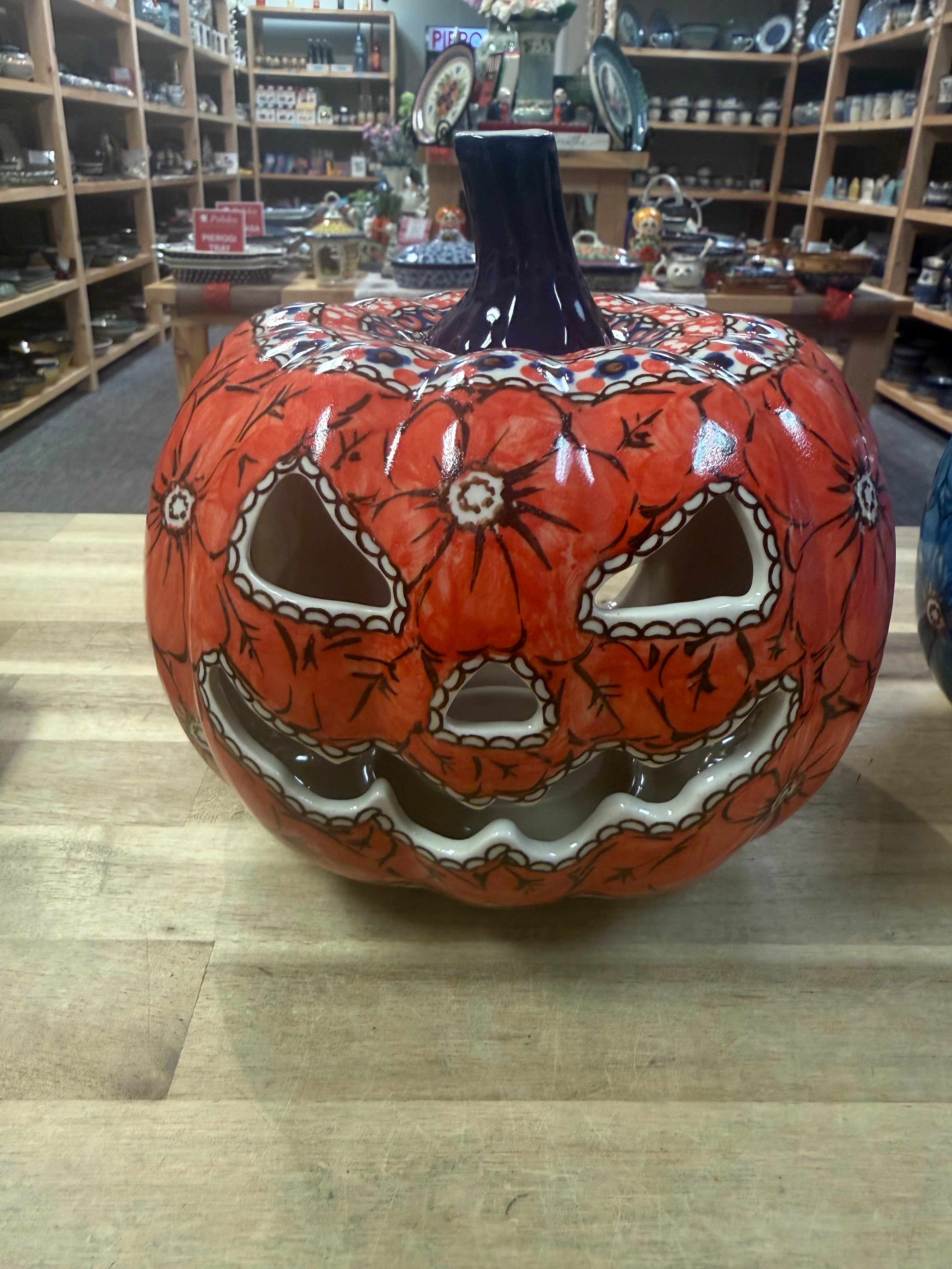 Polish Pottery Pumpkin - Unikat 408E