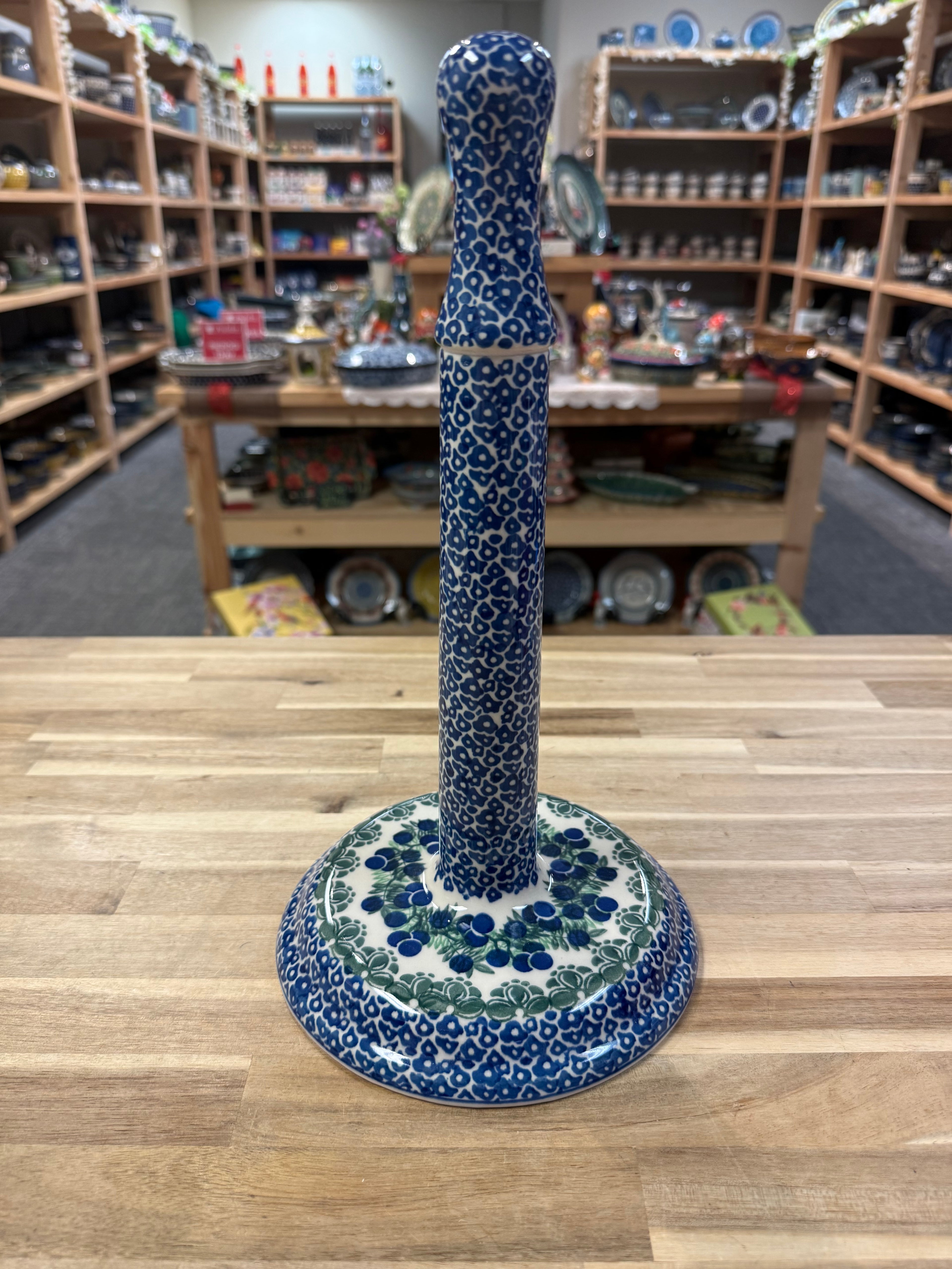 Polish Pottery Traditional(Blueberries) Paper Towel Holder