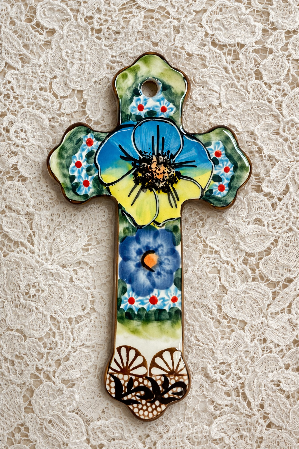 Polish Pottery Unikat Small Cross