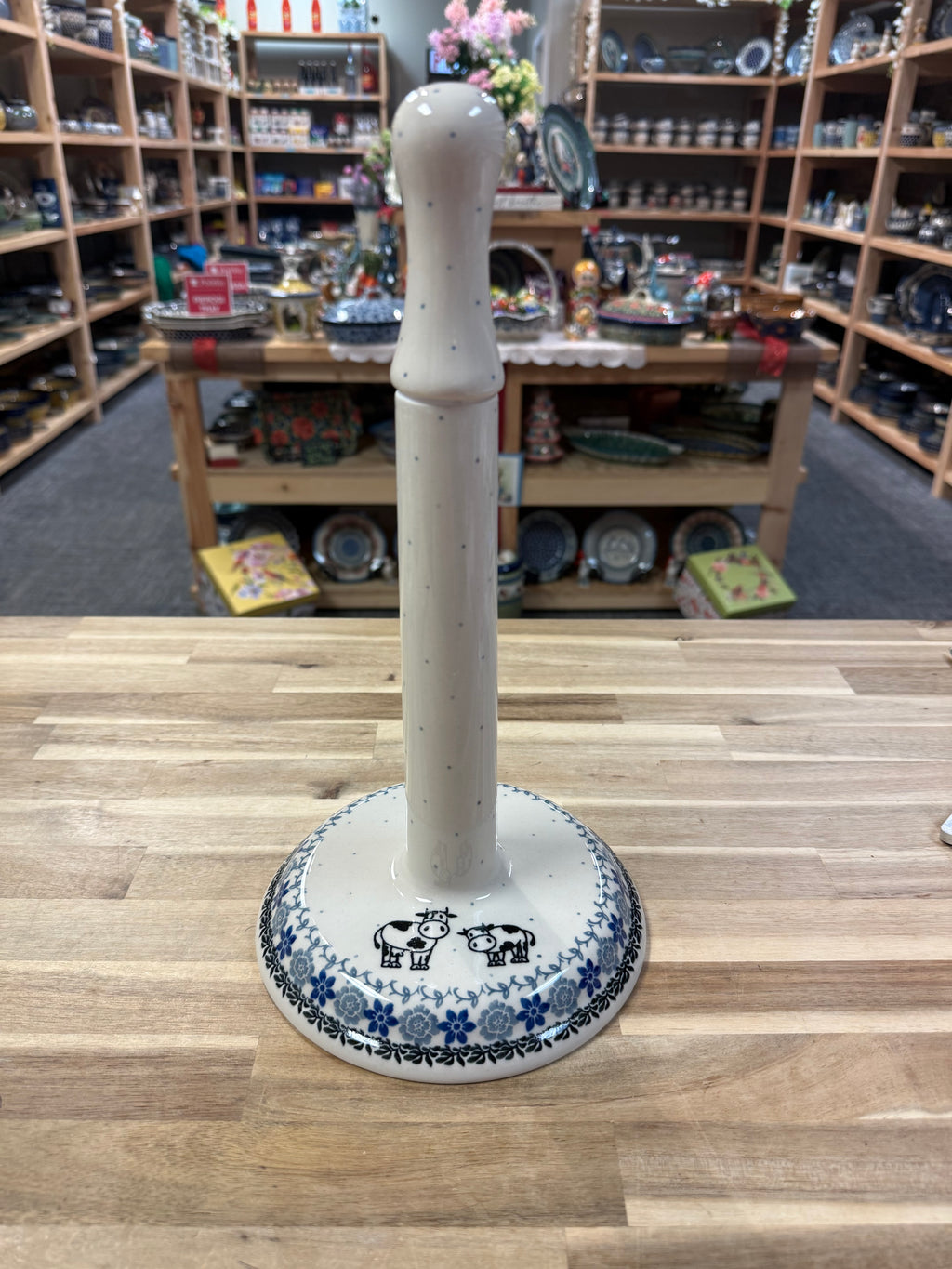 Polish Pottery Traditional(Cows) Paper Towel Holder