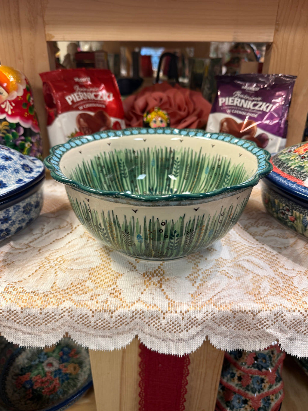 Polish Pottery Sculpted Edge Bowl - Unikat 803