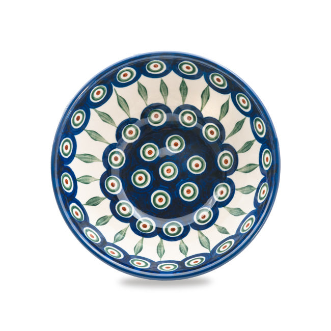 Polish Pottery Traditional Peacock Soup/Salad Bowl