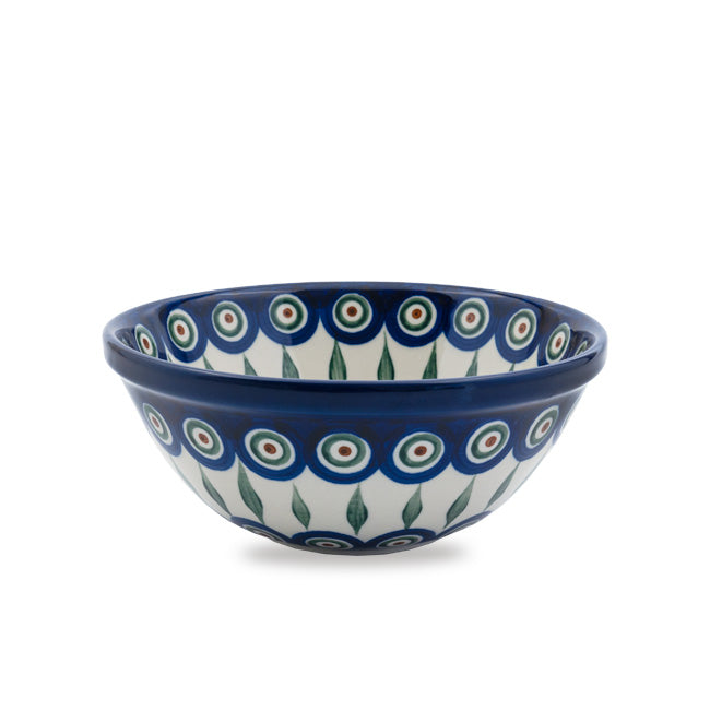 Polish Pottery Traditional Peacock Soup/Salad Bowl