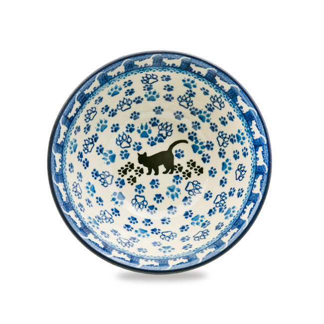 Polish Pottery Traditional(Blk Cat) Soup/Salad Bowl