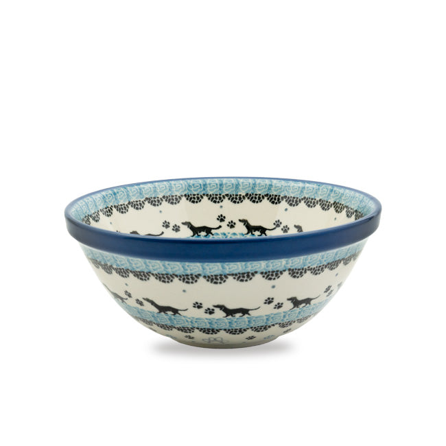 Polish Pottery Traditional(Blk Dog) Soup/Salad Bowl