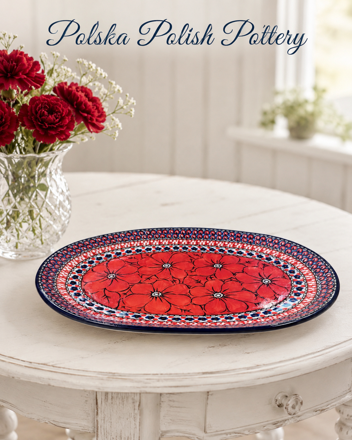 Polish Pottery Oval Platter - Unikat 408E
