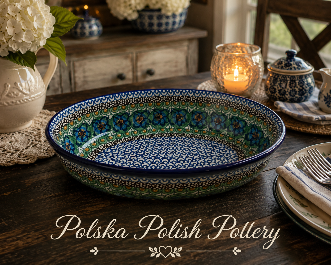 Polish Pottery Oval Baker - Unikat 151