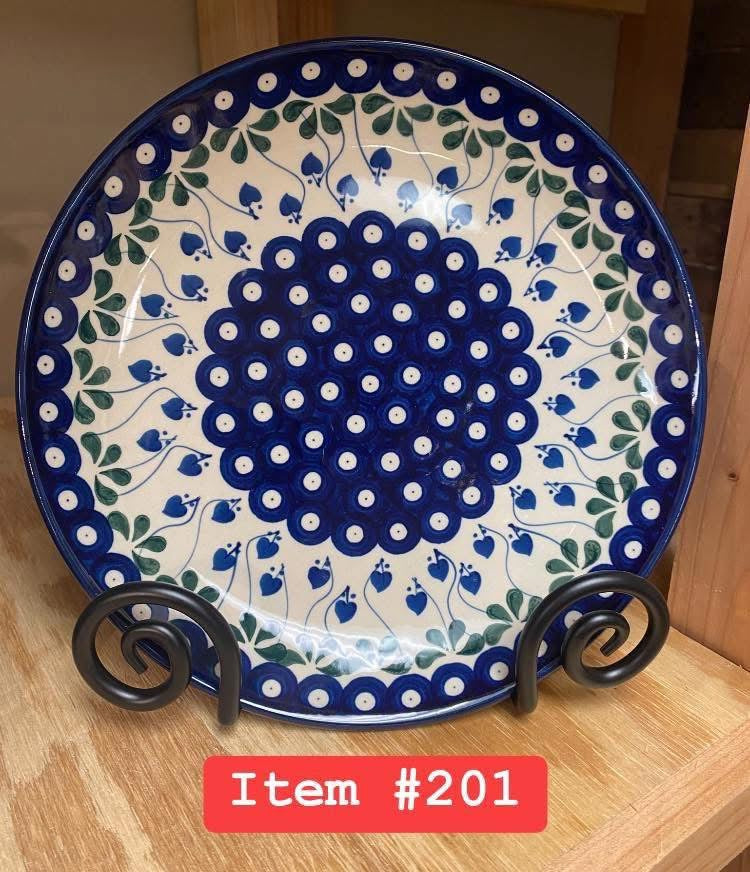 Polish Pottery Traditional(Drop Hearts) Dinner Plate