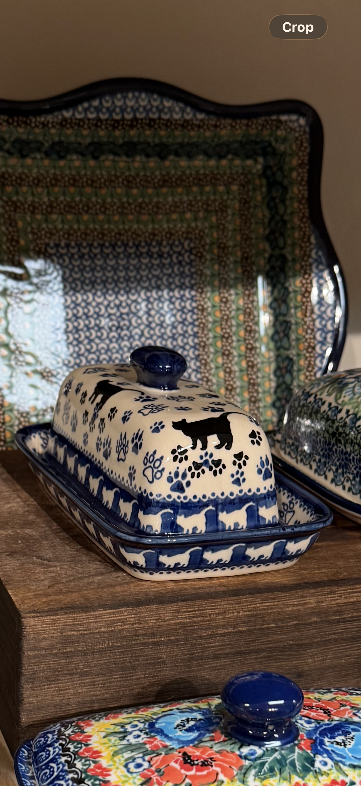 Polish Pottery Butter Dish - Unikat Black Cat