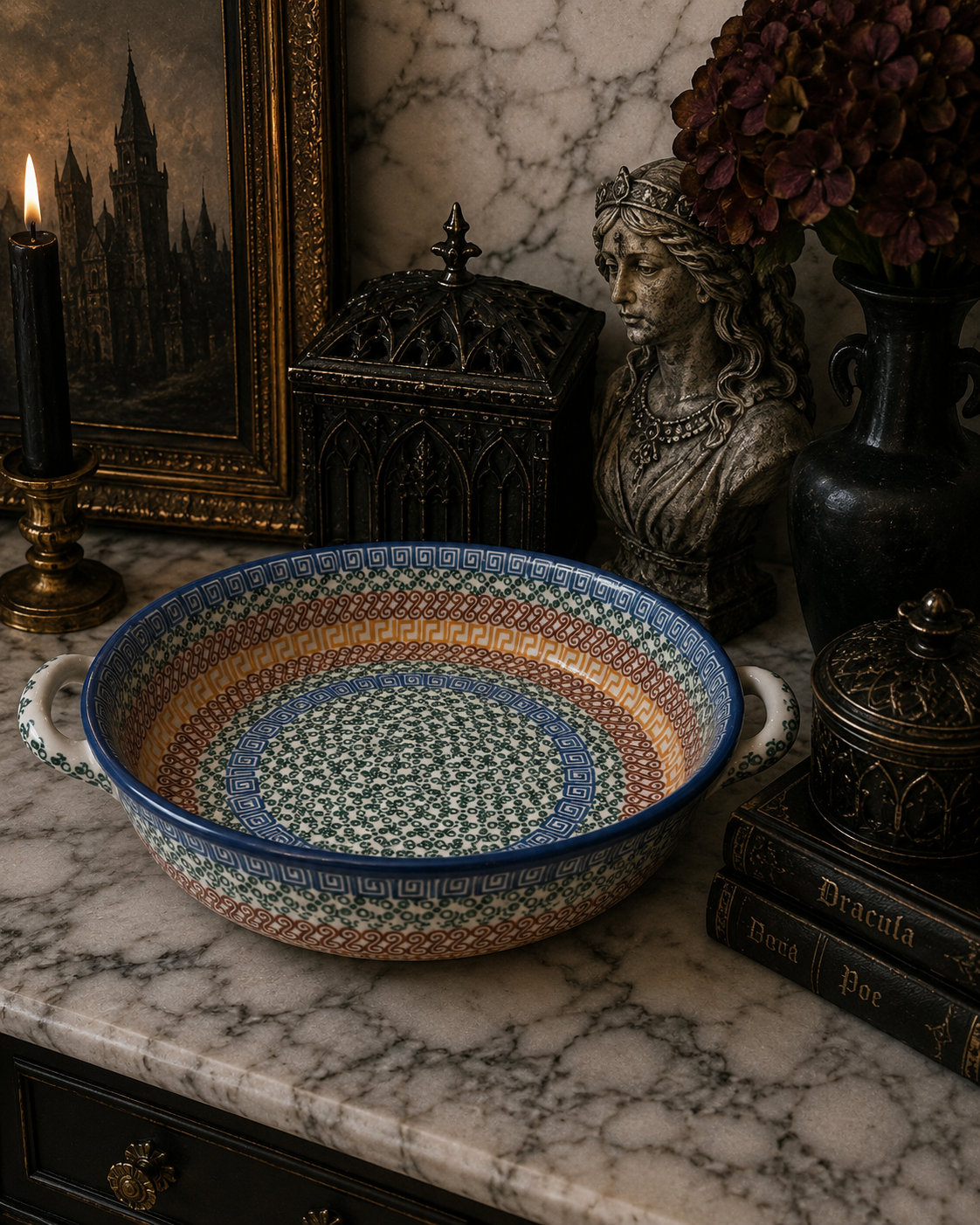 Polish Pottery Kielbasa Dish - Traditional Multi