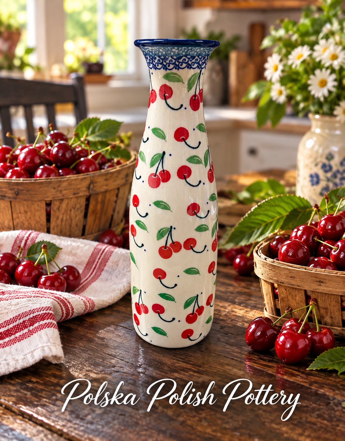 Polish Pottery Jar - Traditional Cherries