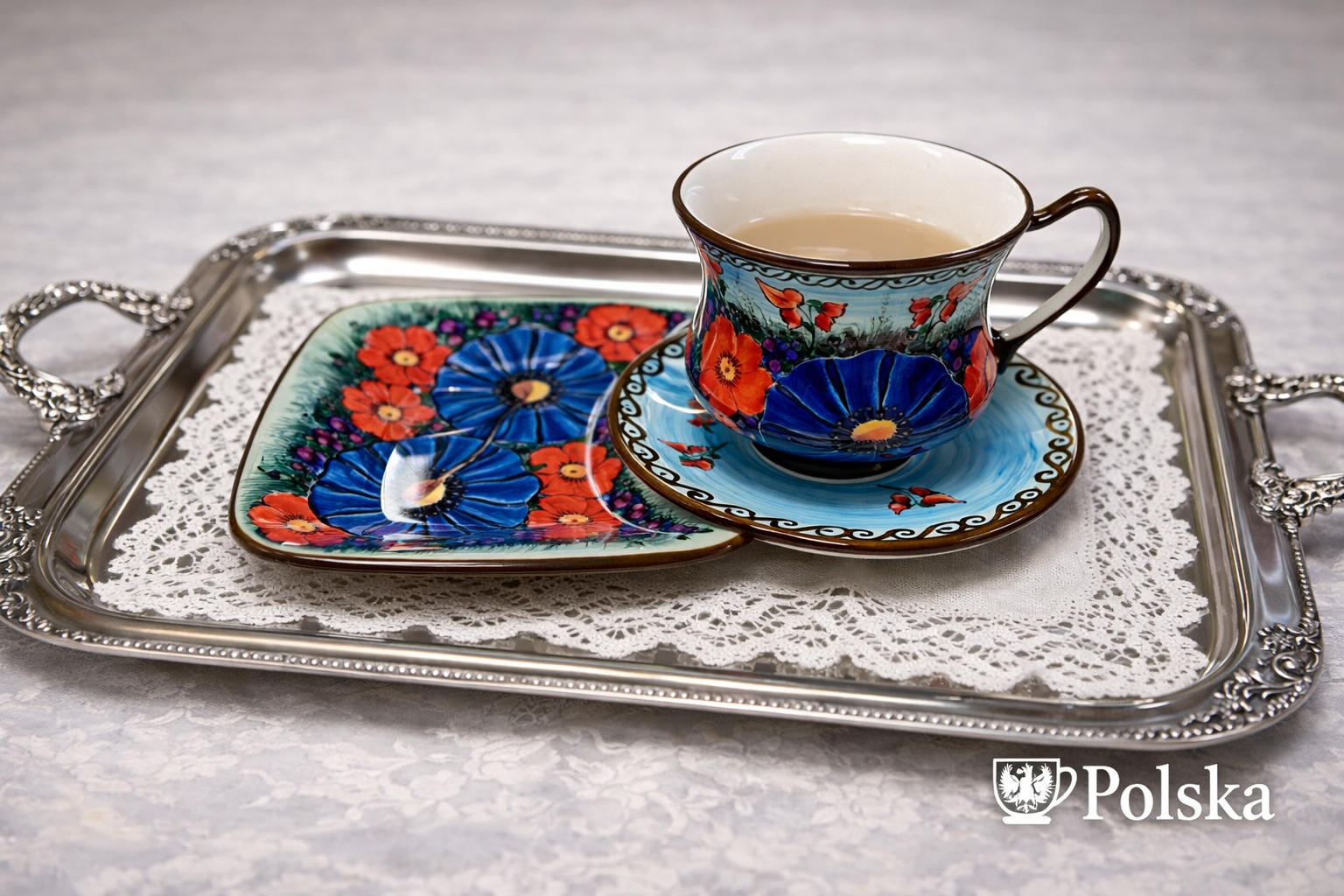Polish Pottery Unikat CerRaf Tea & Toast Set