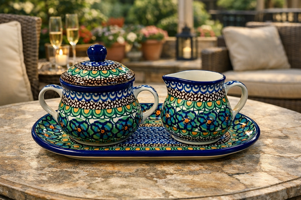 Polish Pottery Unikat 151 Sugar/Creamer