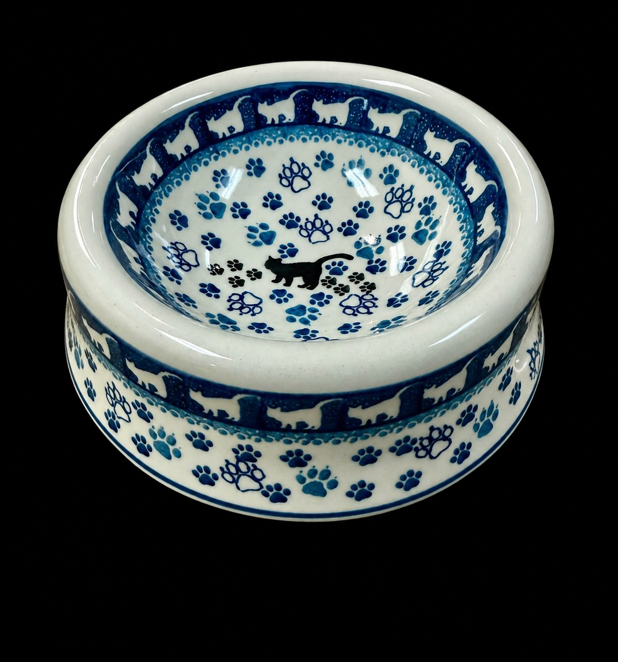 Polish Pottery Traditional(Black Cat) Food Dish