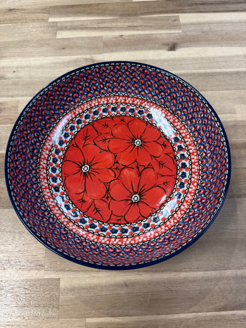 Polish Pottery Low Bowl - Unikat 408E
