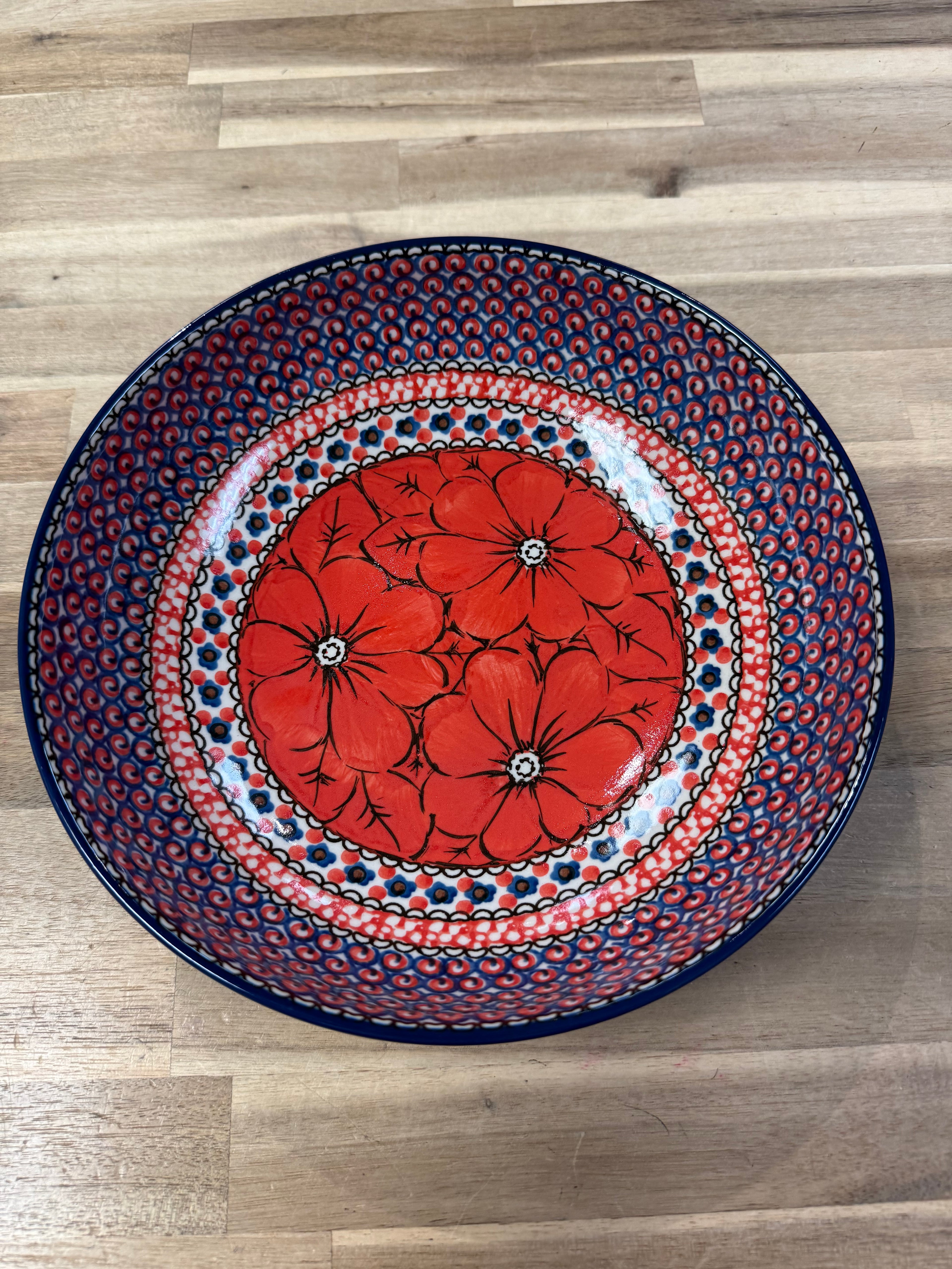 Polish Pottery Low Bowl - Unikat 408E
