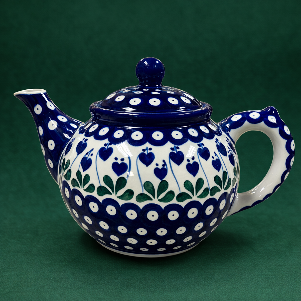 Polish Pottery Traditional(Drop Hearts) Teapot