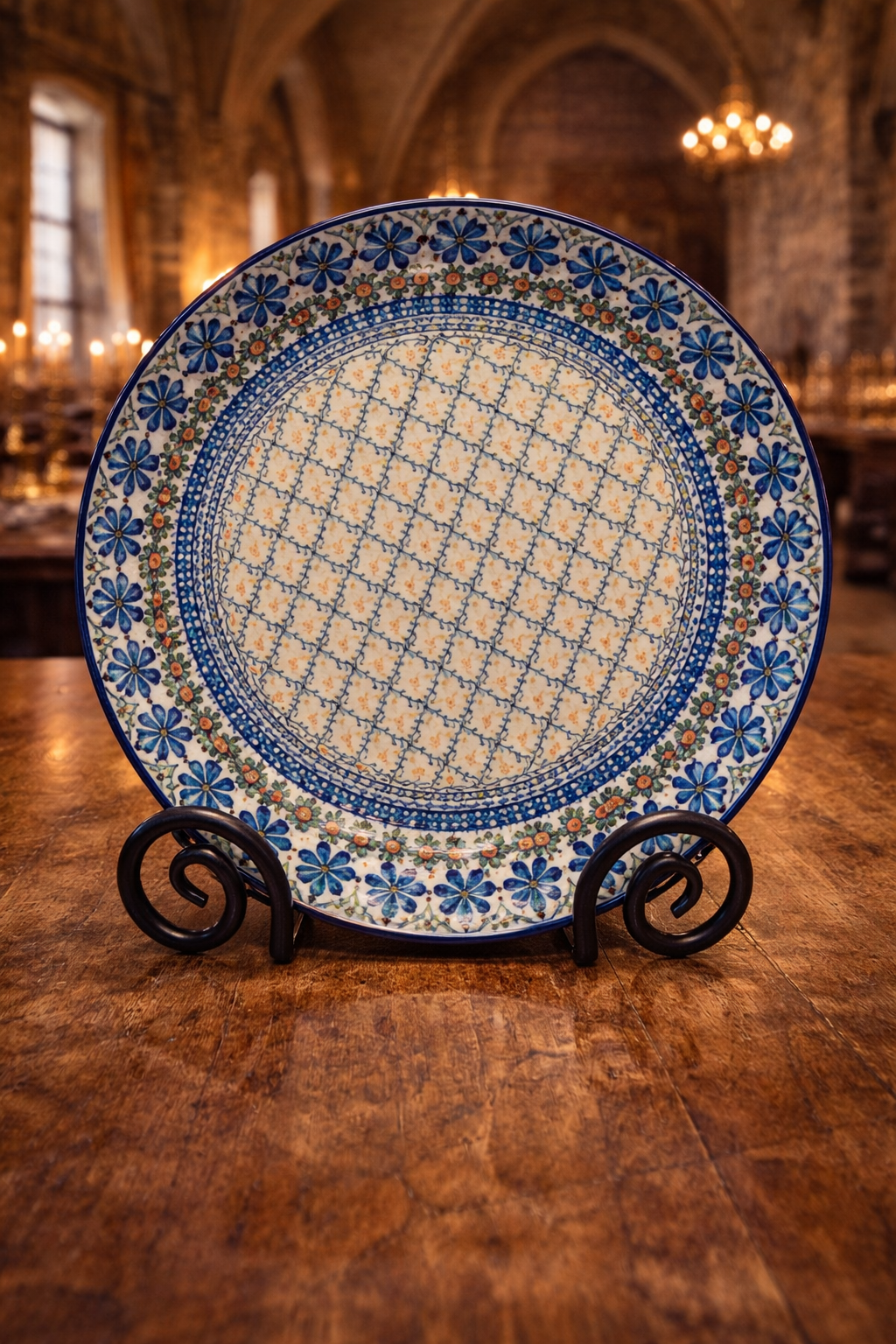 Polish Pottery Traditional(Criss Cross) Pasta Plate