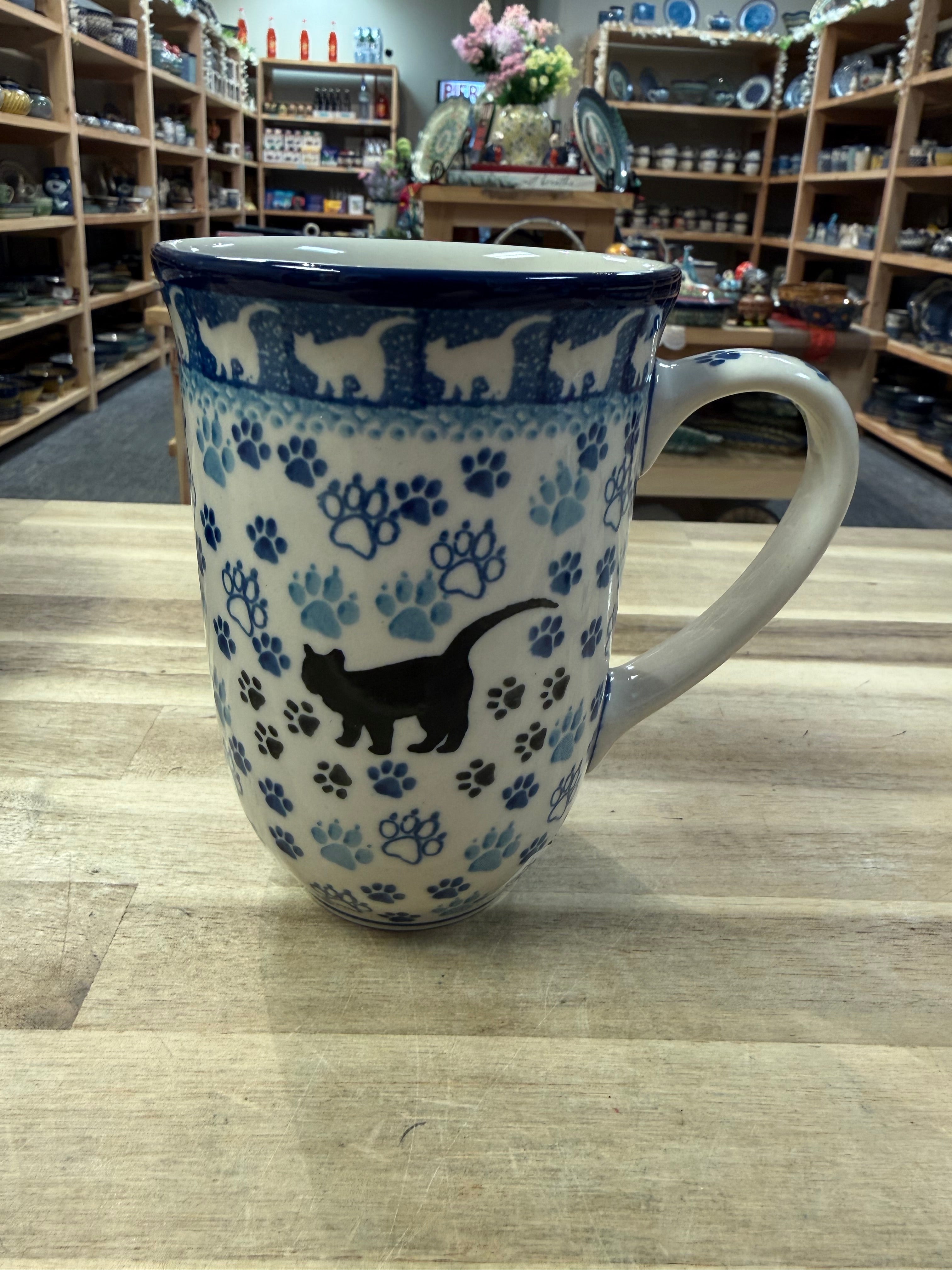 Polish Pottery Traditional(Black Cat) Tall Mug