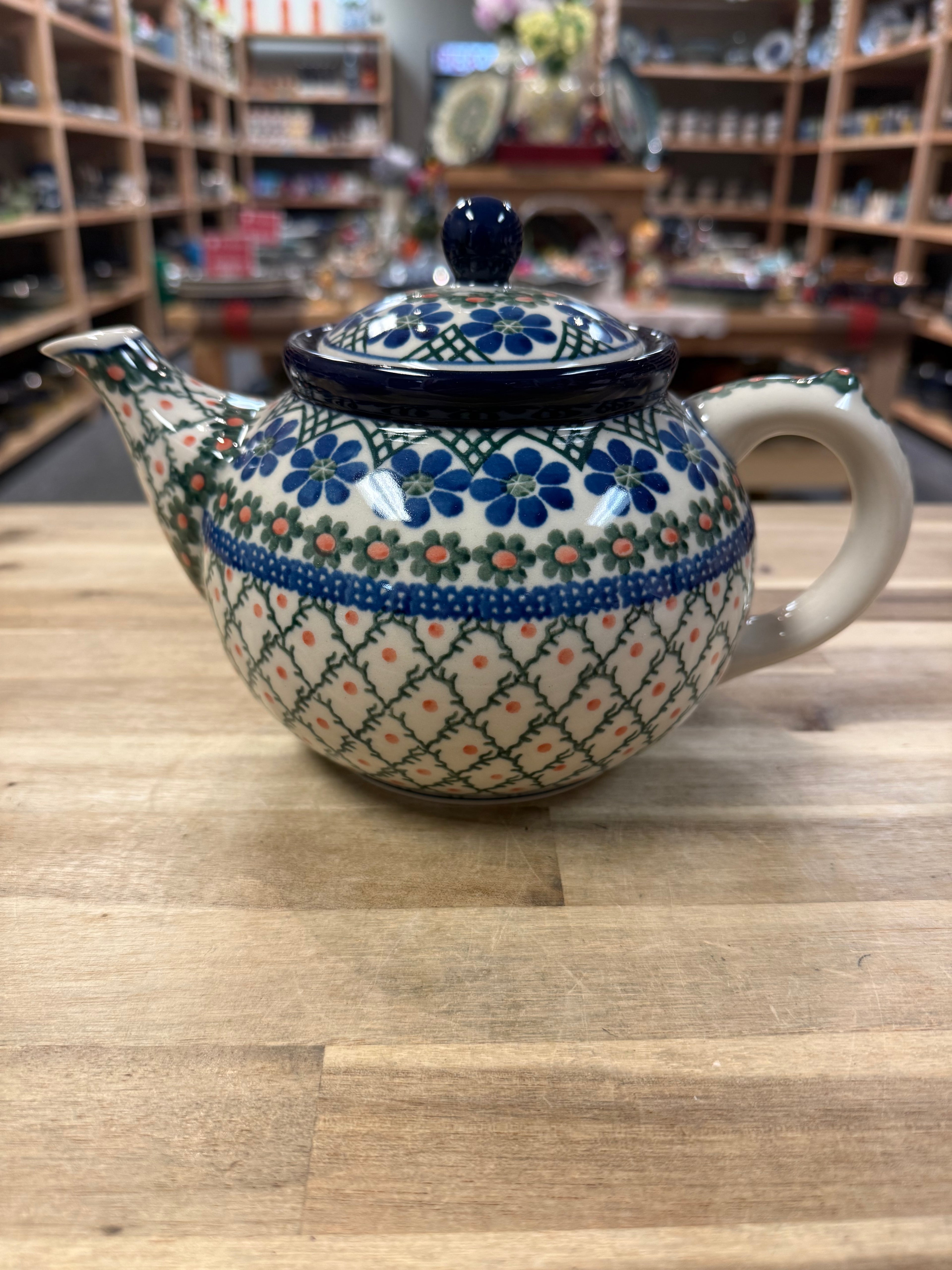 Polish Pottery Traditional(Criss Cross) Teapot