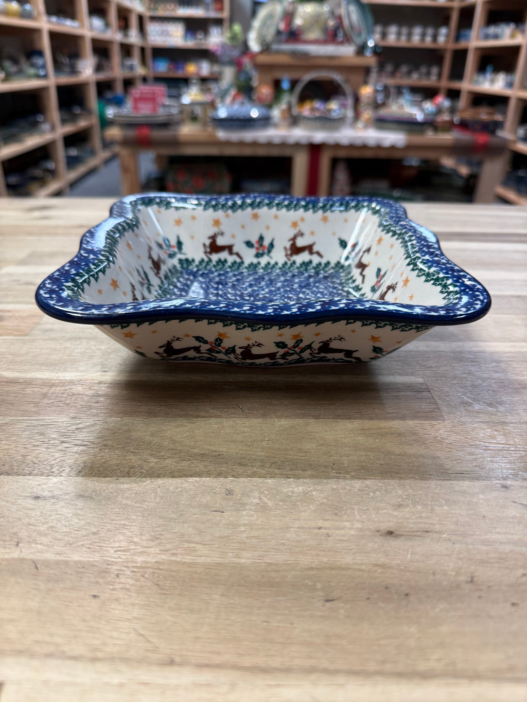 Polish Pottery Traditional(Reindeer) Sculpted Dish