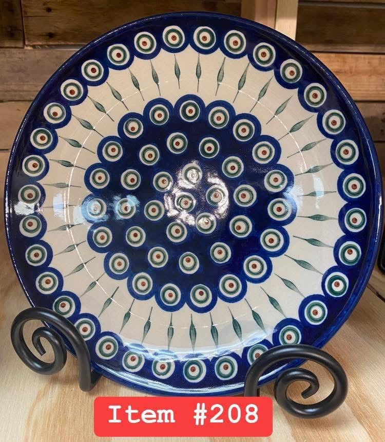 Polish Pottery Traditional Peacock Dinner Plate