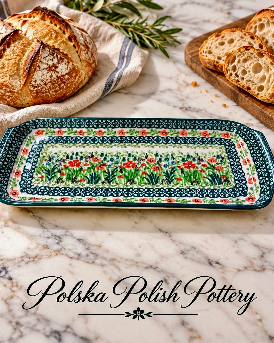Polish Pottery Bread Tray - Unikat 4335