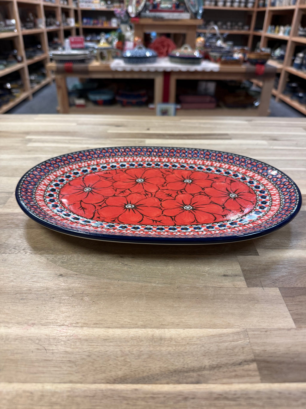Polish Pottery Oval Platter - Unikat 408E