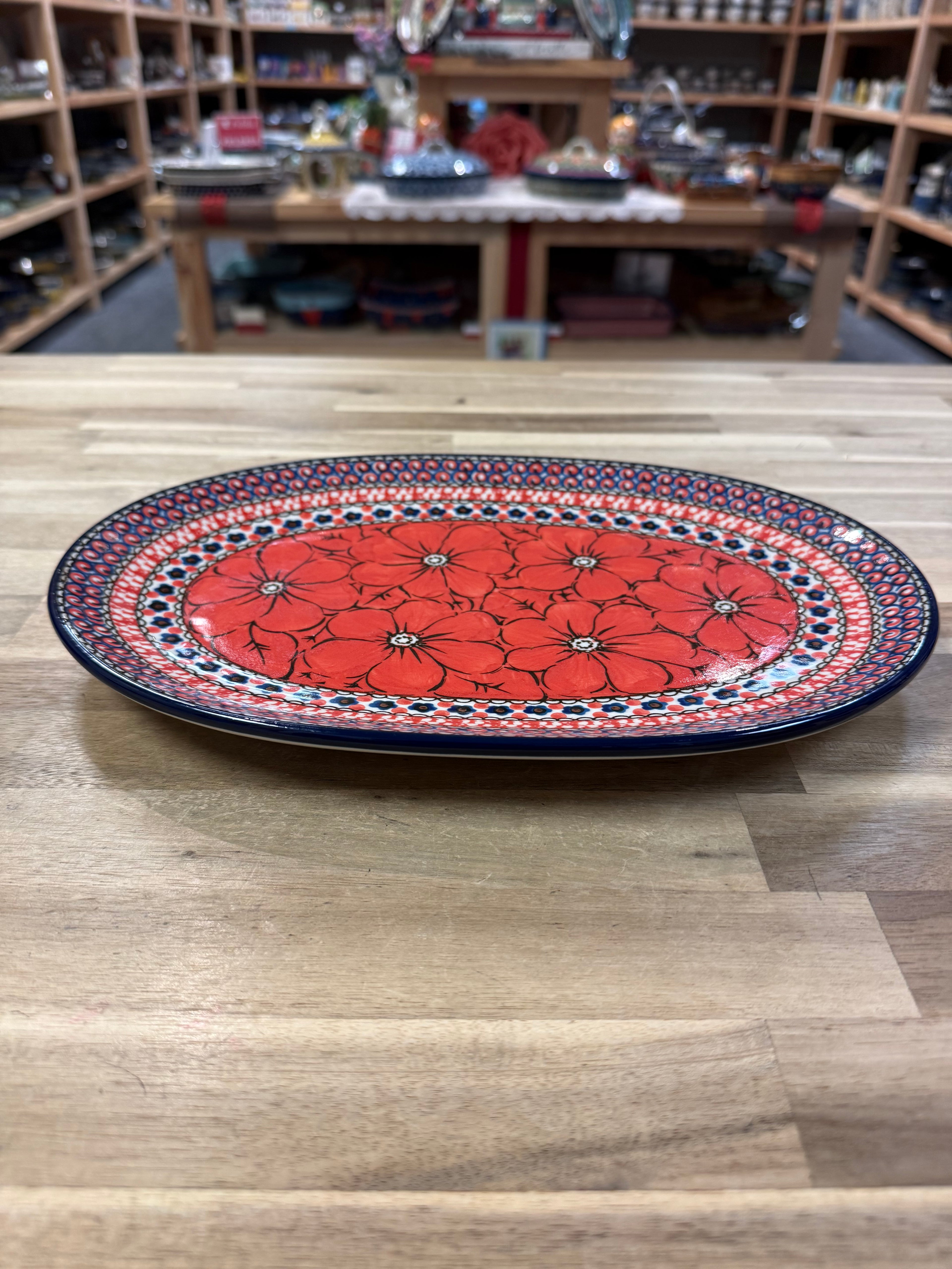 Polish Pottery Oval Platter - Unikat 408E