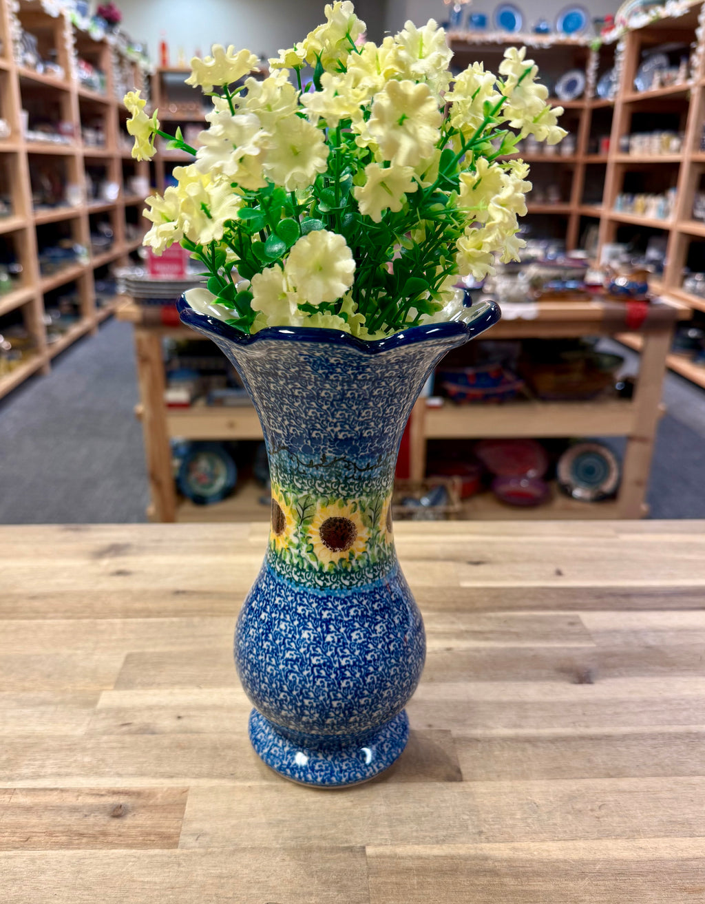 Polish Pottery Vase - Unikat 4739 Sunflower