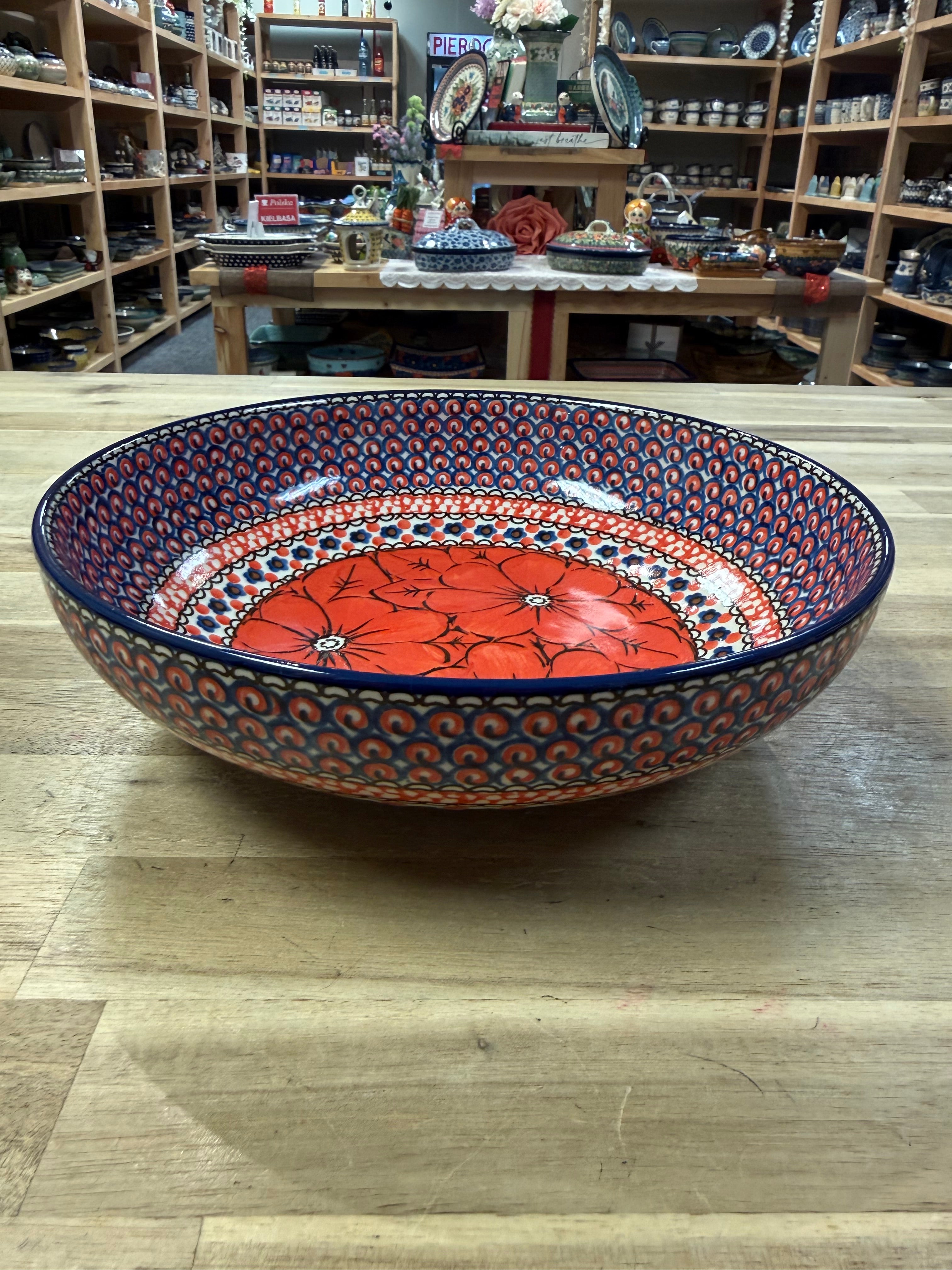 Polish Pottery Low Bowl - Unikat 408E